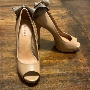 Aldo Tan Stiletto Heels with Peep-Toe Design